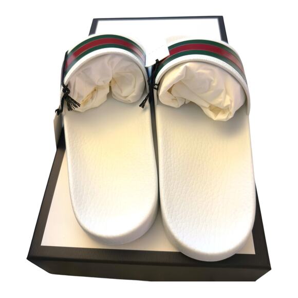 Gucci Classic 72s Pool Slides Men’s US11/UK10/EU44 - Designer Luxury Preppy NWT - Picture 4 of 10